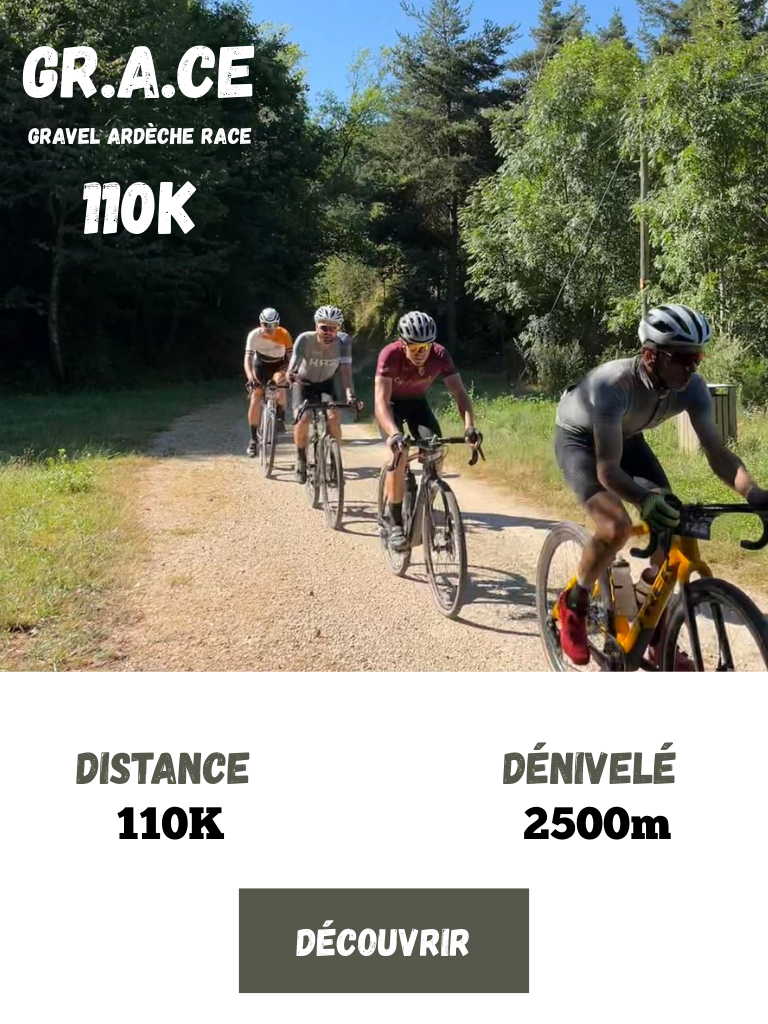 coureurs pendant la course de la gravel ardeche race
